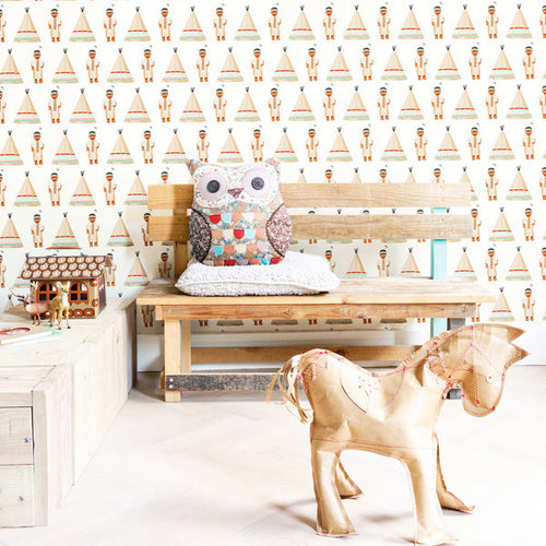 Tipi Wallpaper Cowboys & Indians Wallpaper